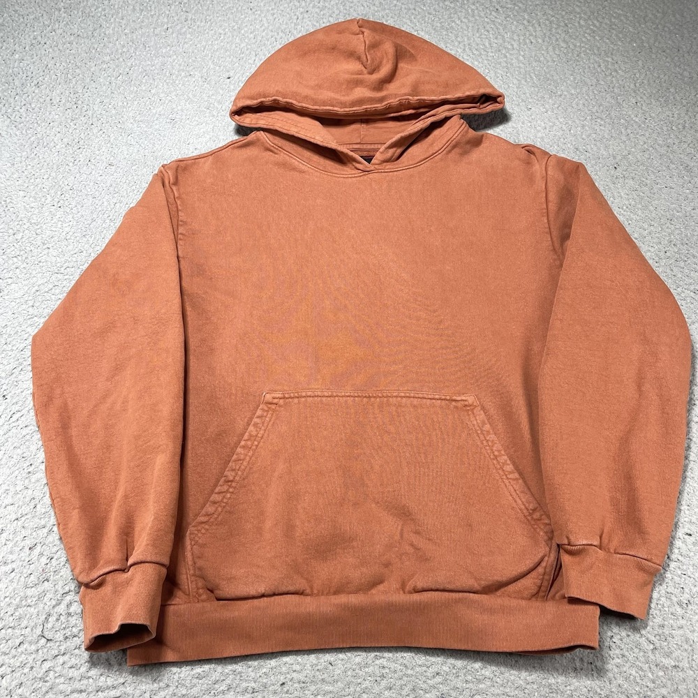 Talentless Hoodie Mens Large Orange Rust Fleece Pullover Sweatshirt Kangaroo